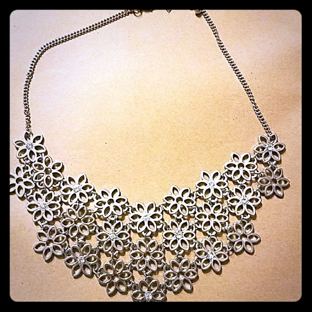 Silver flower necklace from Charming Charlie